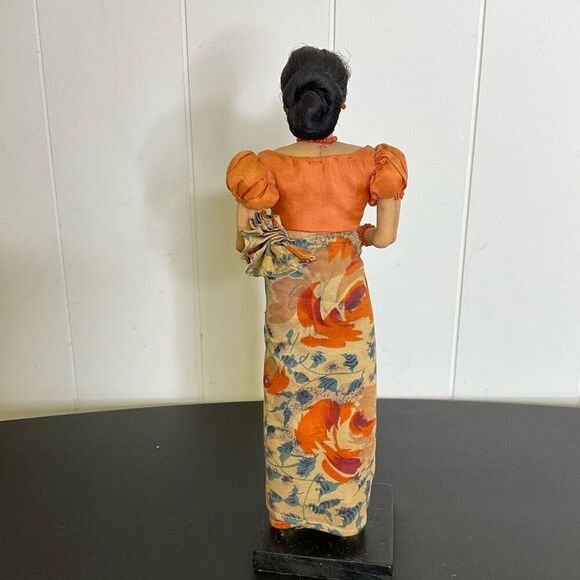 Vintage Handmade 11" Asian Ethnic Figurine With Stand - Picture 8 of 13